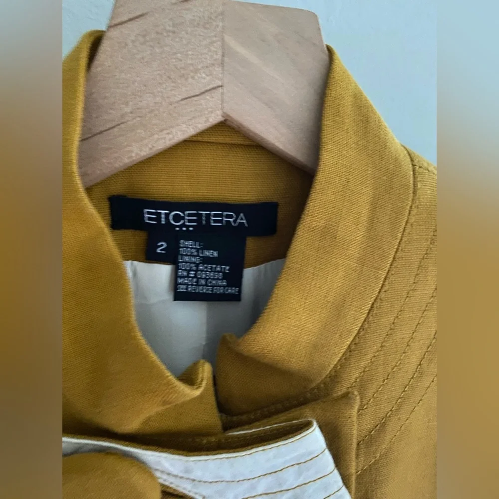 Vintage Etcetera Mustard Yellow Linen Double Button Blazer‎ Size 2